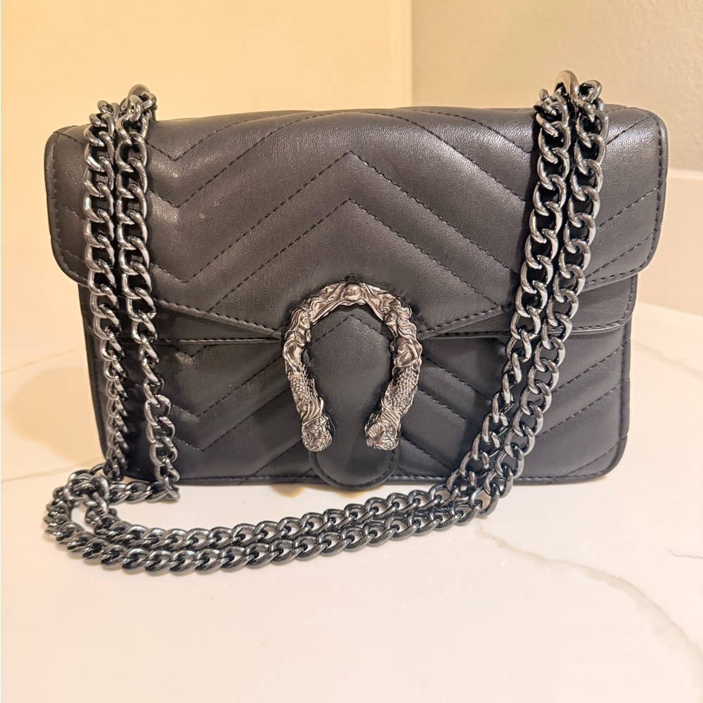 Luxury Inspired Black Crossbody Purse NWOT